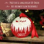 Christbaumschmuck aus Holz - Weihnachtswald - Weihnachtsanhänger mit Namen