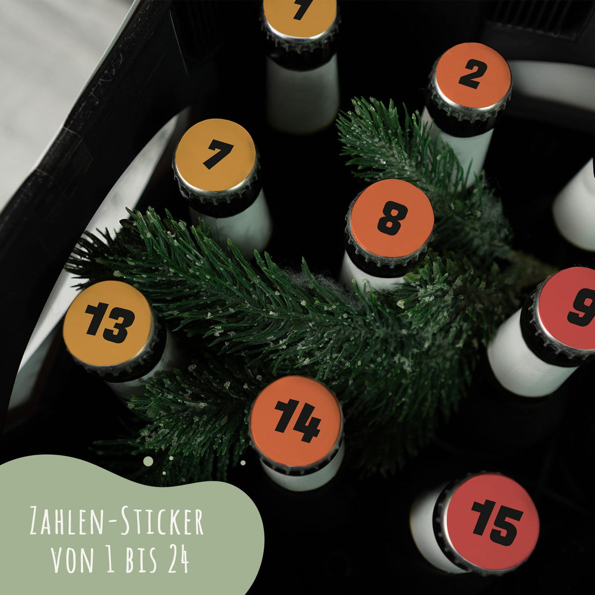 DIY Bierkasten Banderole mit 24 Deckelaufklebern - Bester Onkel