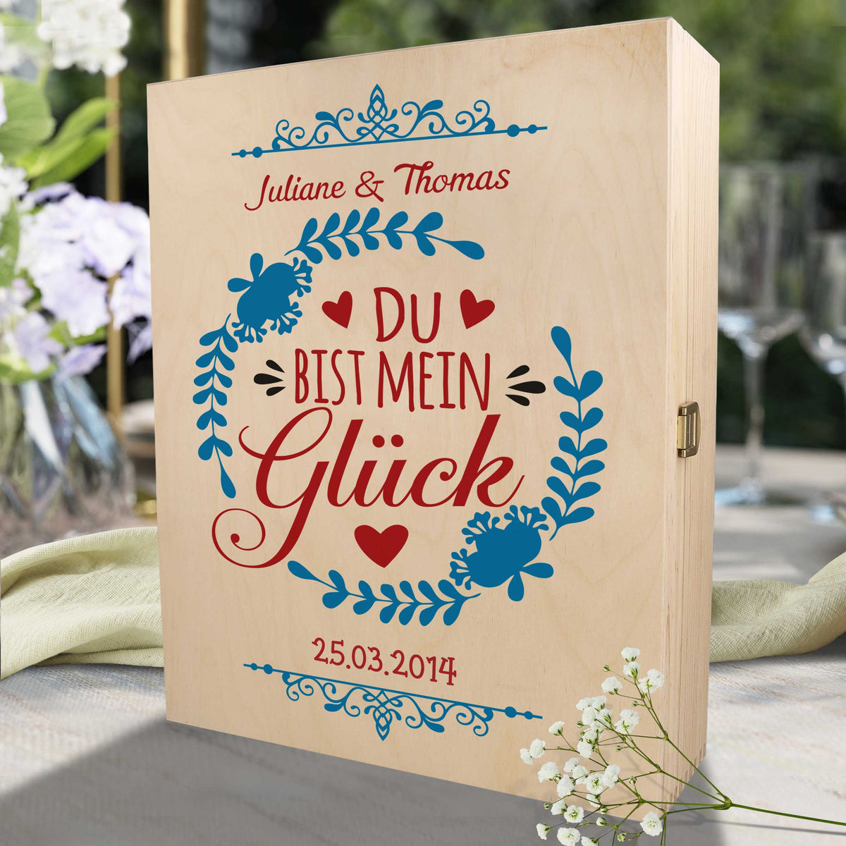 Stölzle Lausitz Weinglas mit Gravur - "Du bist mein Glück"