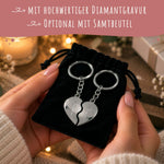 Schlüsselanhänger Broken Heart in Silber mit Gravur