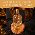 Flaschenlicht mit LED-Lichterkette im Hallo Winter Design - Personalisiert mit Namen