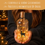 Flaschenlicht mit LED-Lichterkette und UV Druck - Hirsch Gold Design - Weihnachtsdekoration