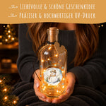 Flaschenlicht mit LED-Lichterkette und UV Druck - Schneemann Design - Weihnachtsdekoration