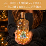 Flaschenlicht mit LED-Lichterkette und UV Druck - Weihnachtsbaum Design - Weihnachtsdekoration