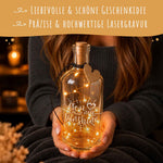 Flaschenlicht mit LED-Lichterkette und Gravur "You are my sunshine"