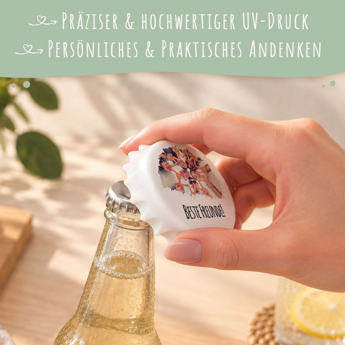 Flaschenöffner mit UV Druck - Foto Motiv - Personalisiert mit eigenem Bild und Text