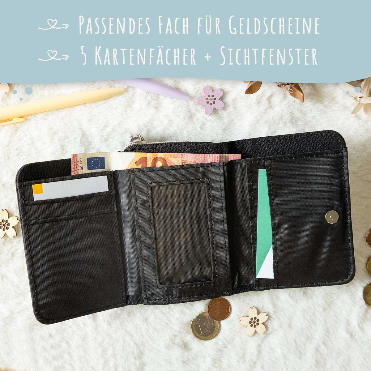 Bedruckte Geldbörse für Kinder - Schmetterling