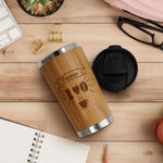 Kaffeebecher aus Bambus mit Gravur - Verschiedene Motive mit eigenem Namen