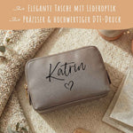Personalisierte Leder Kosmetiktasche mit Name für Kosmetik & MakeUp Namma Markt