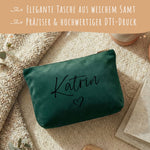 Personalisierte Samt Kosmetiktasche mit Name für Kosmetik & MakeUp