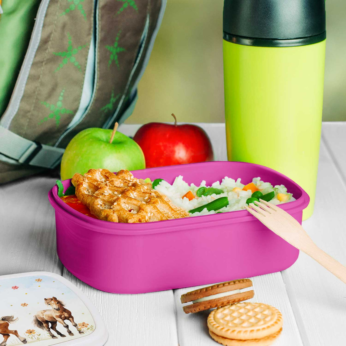 Bedruckte Lunchbox für Kinder - Pferde
