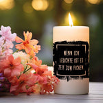 Kleine Kerze mit Spruch "Wenn ich Leuchte"