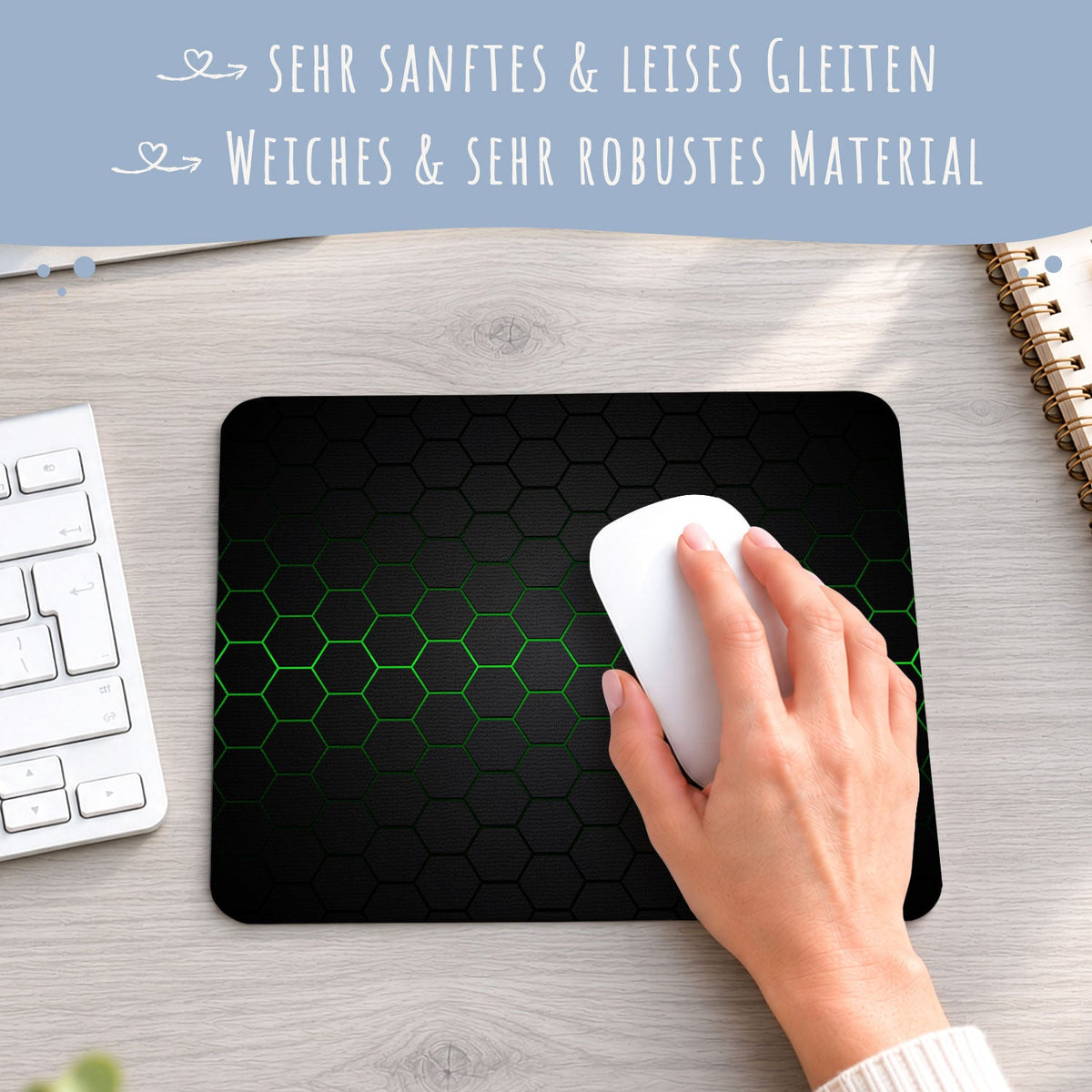 Bedrucktes Mousepad im Hexagon Design