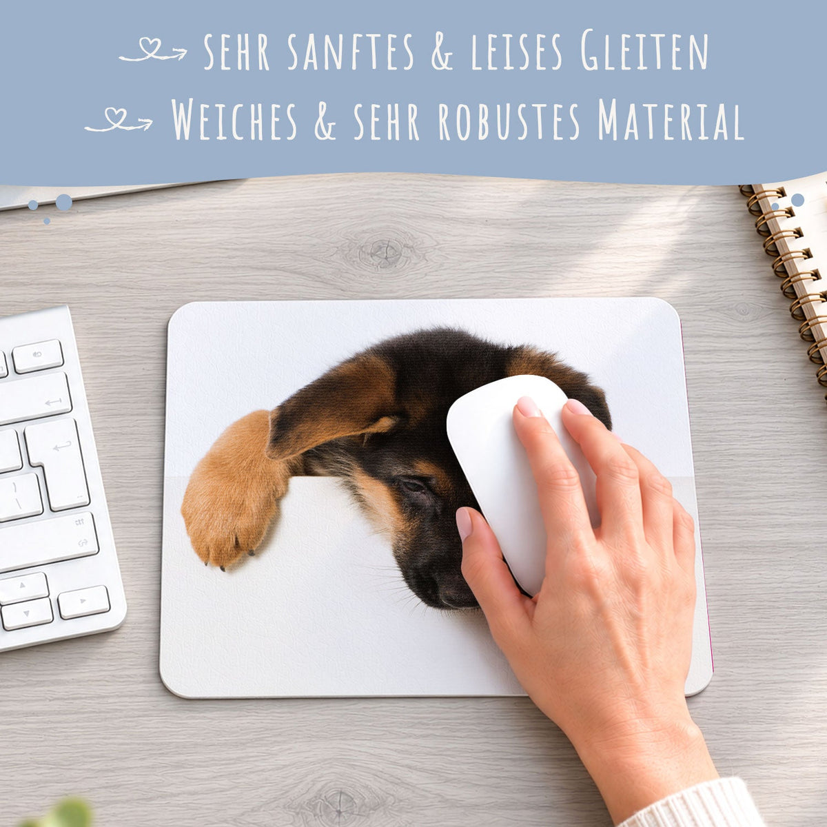 Bedrucktes Mousepad im Hunde Design