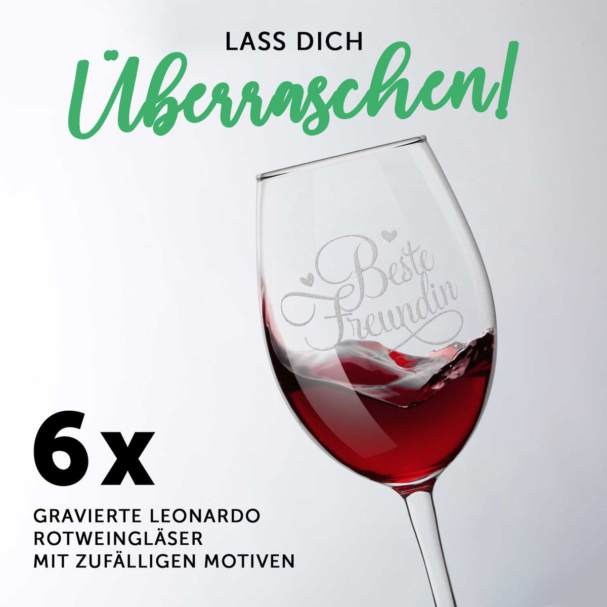Stölzle Lausitz Weinglas Mystery Box - 6 zufällig gravierte Gläser