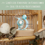 Kinder LED Nachtlicht mit Sockel aus Holz - "Initial Tiere"