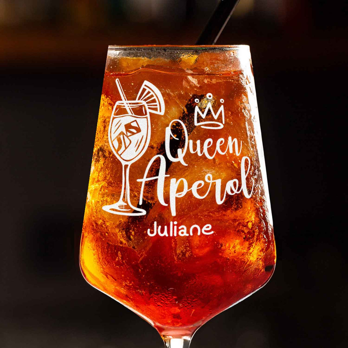 Stölzle Lausitz Weinglas mit Gravur - "Queen Aperol" mit Namen
