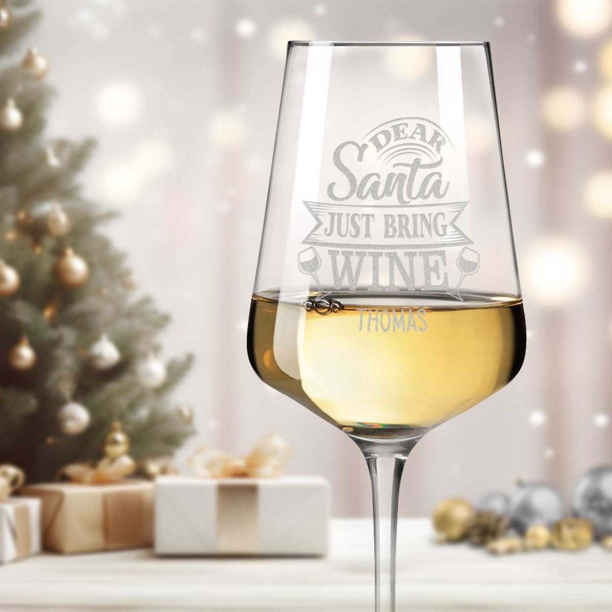 Stölzle Lausitz Weinglas mit Gravur - "Dear Santa"