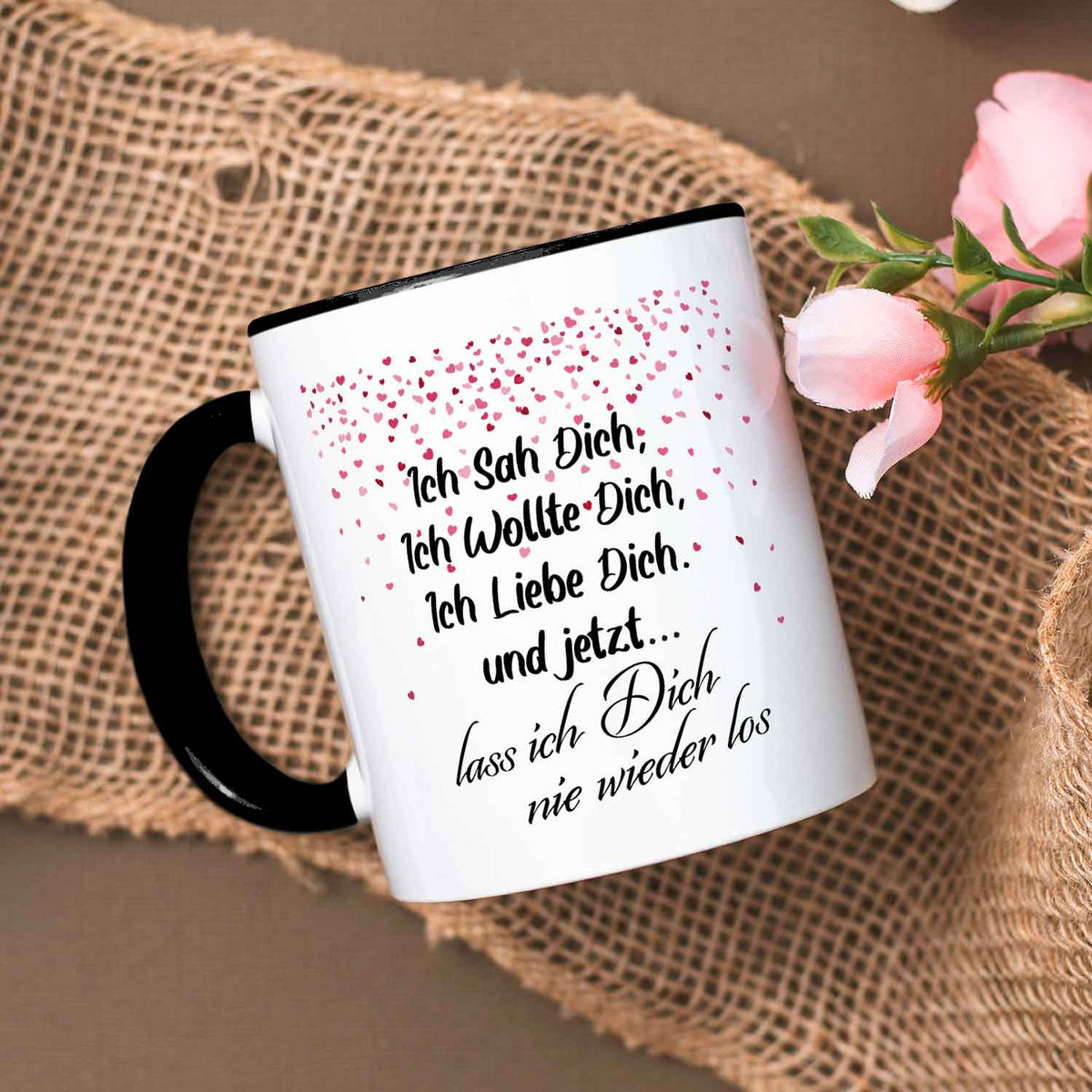 Bedruckte Tasse mit Spruch - Ich sah dich