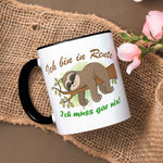 Bedruckte Tasse Faultier in Rente