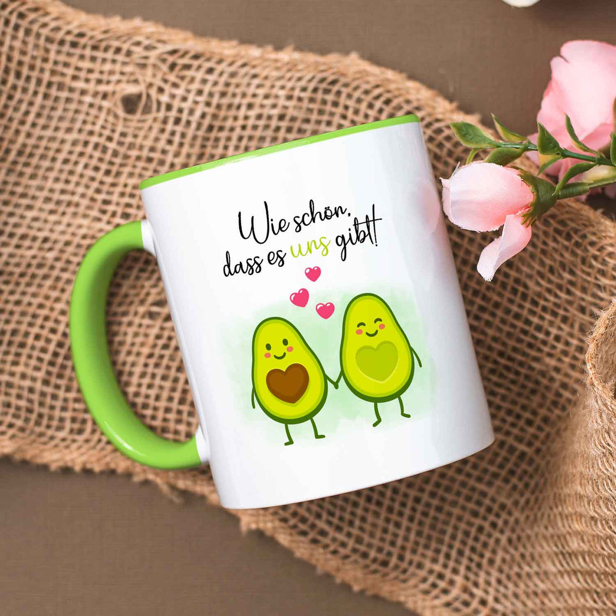 Bedruckte Tasse mit Spruch - Avocado Love