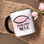 Bedruckte Tasse - zur Konfirmation mit Name & Datum