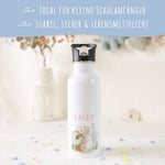 Bedruckte Trinkflasche aus Edelstahl - Hase