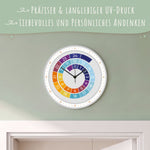Wanduhr Kinder Regenbogen Farben - mit UV Druck