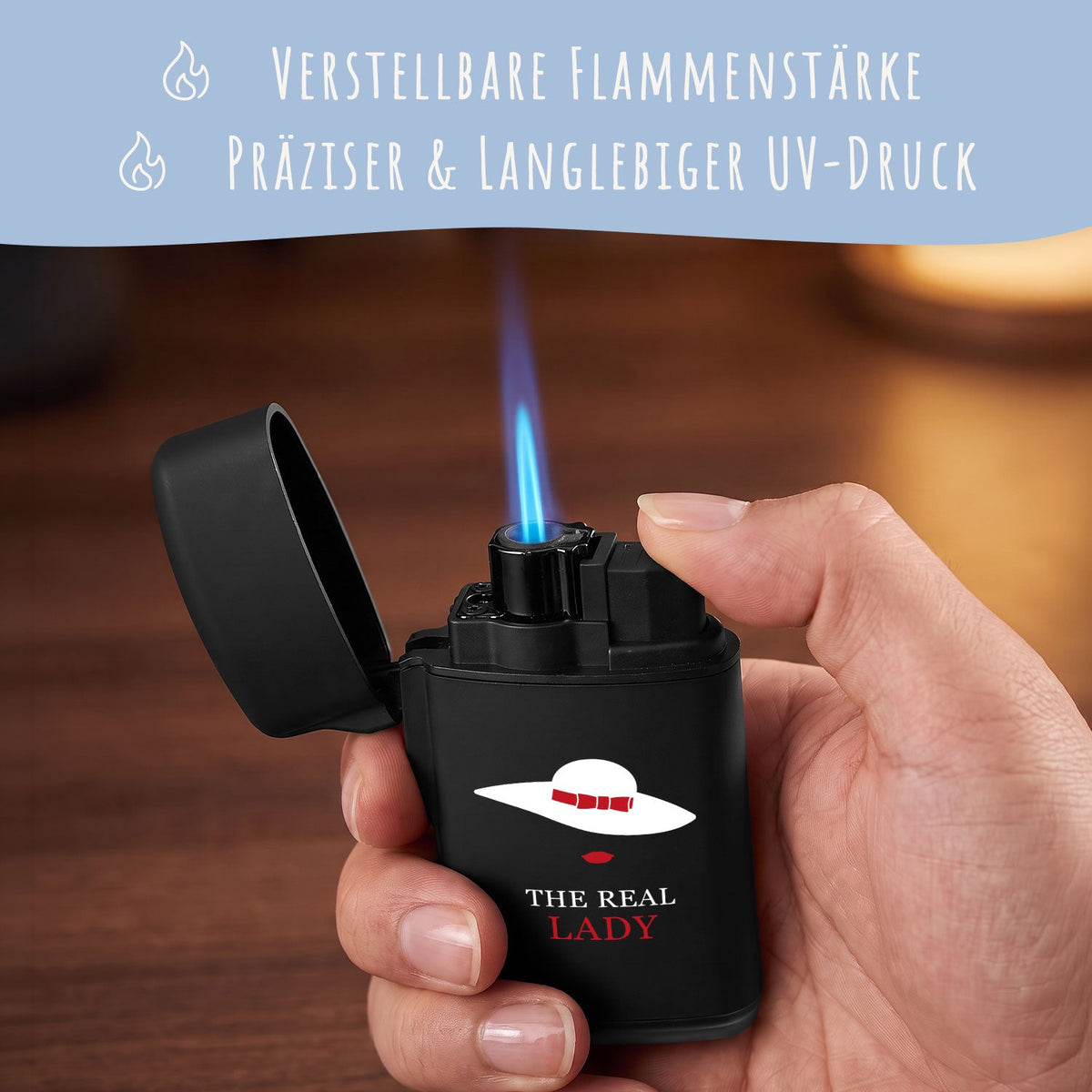 Elektrisches Feuerzeug - Jet Flamme - Nachfüllbar - Real Design