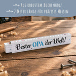 Zollstock 2 Meter - Bester Papa, Opa oder Onkel der Welt