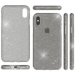 NALIA Glitzerhülle für iPhone X / XS – Funkelndes Silikon Case – DAZZLIN (Transparent & Stoßfest) – Marke aus Berlin