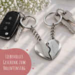 Schlüsselanhänger Broken Heart in Silber mit Gravur