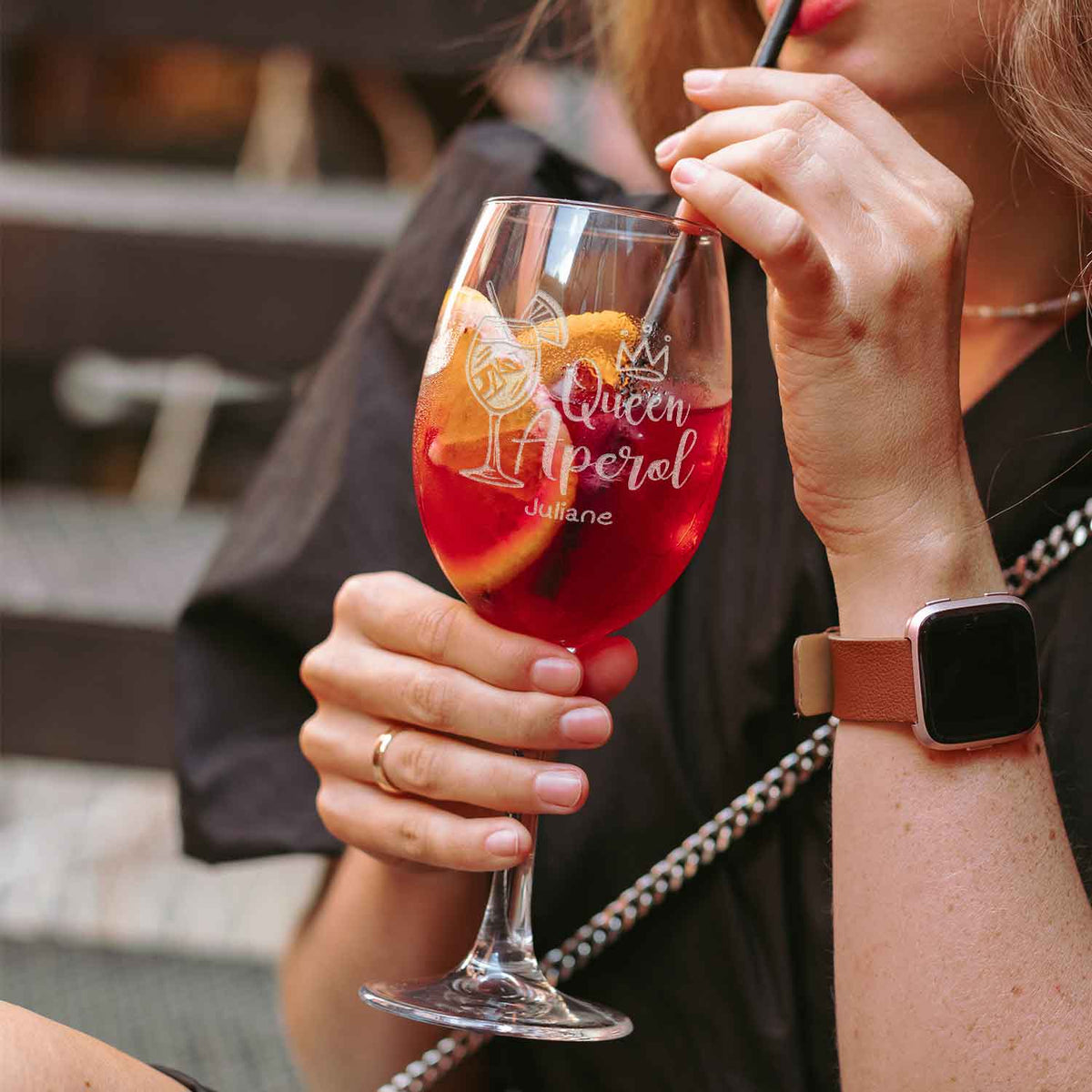 Stölzle Lausitz Weinglas mit Gravur - "Queen Aperol" mit Namen