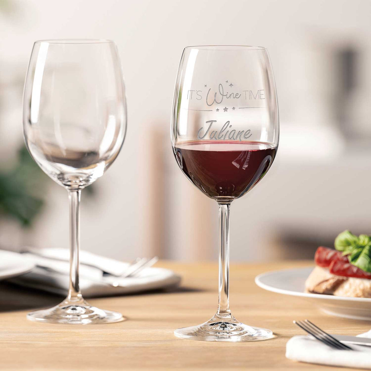 Stölzle Lausitz Weinglas mit Gravur - "It's Wine Time" mit Wunschname