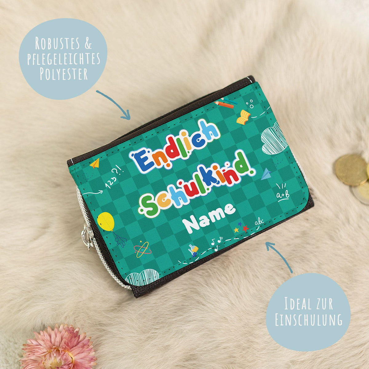 Bedruckte Geldbörse zur Einschulung - Endlich Schulkind