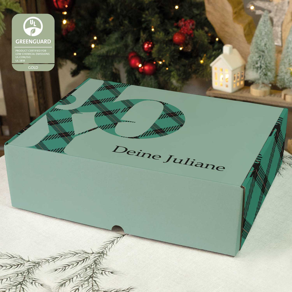 Personalisierte DIY Geschenkbox im Joy Design mit Wunschtext