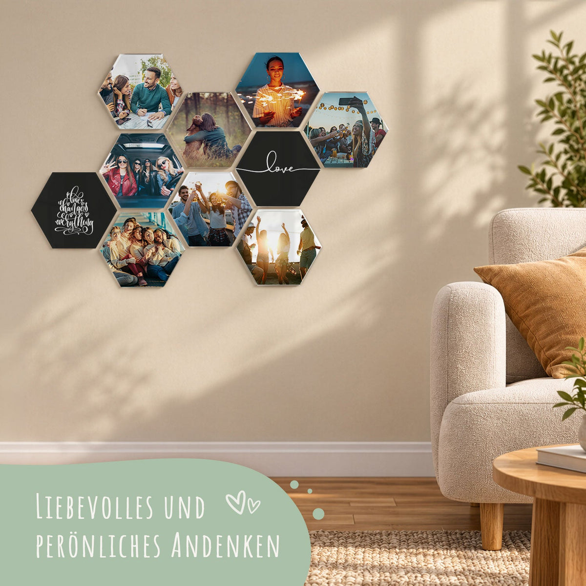 Hexagon-Acrylkachel mit eigenem Foto