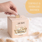 Spardose aus Holz zur Taufe - Arche