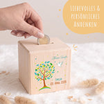 Spardose aus Holz - Lebensbaum