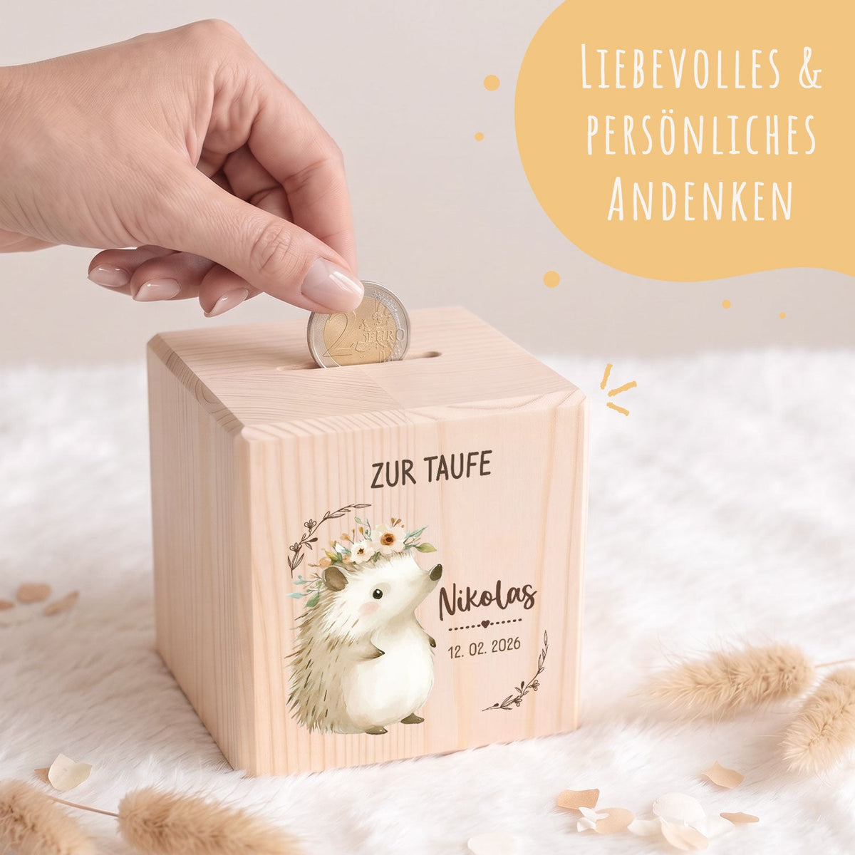Spardose aus Holz - Tiere