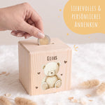 Spardose aus Holz - Tiere Kinder