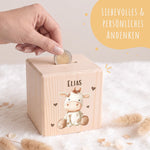 Spardose aus Holz - Tiere Kinder