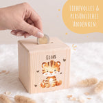 Spardose aus Holz - Tiere Kinder