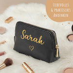 Personalisierte Leder Kosmetiktasche mit Name für Kosmetik & MakeUp Namma Markt