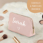 Personalisierte Leder Kosmetiktasche mit Name für Kosmetik & MakeUp Namma Markt