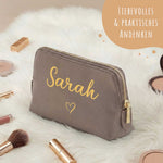 Personalisierte Leder Kosmetiktasche mit Name für Kosmetik & MakeUp Namma Markt