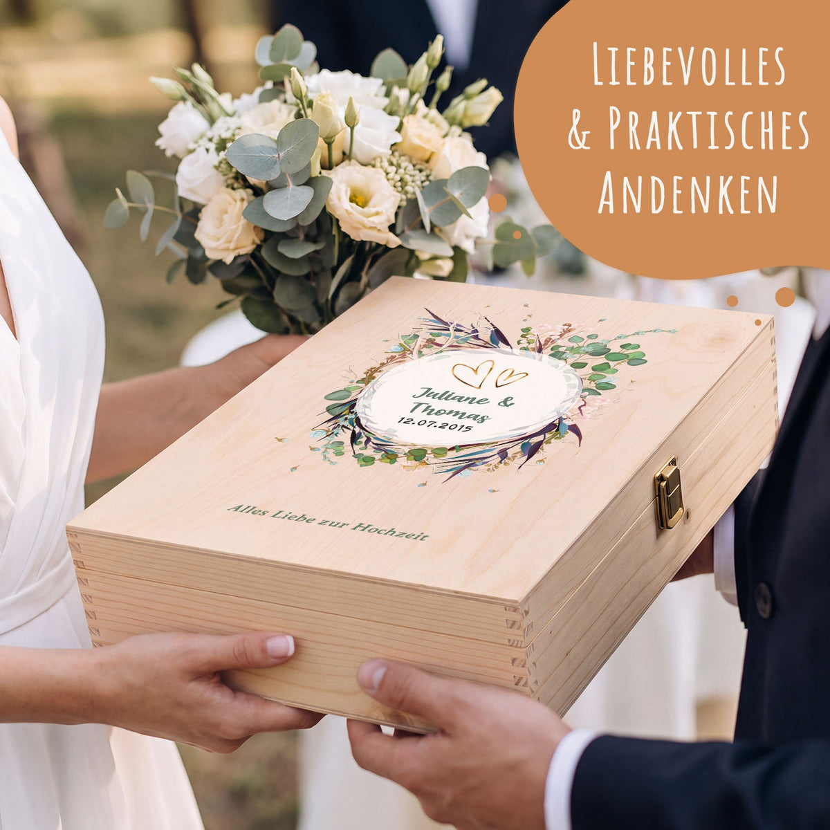 Stölzle Lausitz Weingläser mit Gravur als Set - "Flower Wedding"