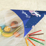 Bedruckte Schultüte mit Namen - Einhorn