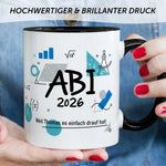 Bedruckte Tasse mit Spruch - Abi - Personalisiert mit Namen