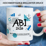 Bedruckte Tasse mit Spruch - Abi - Personalisiert mit Namen